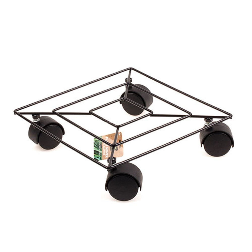 Square Plant Pot Mover Wheels Rolling Trolley Metal Stand Garden Plate Flower Plants