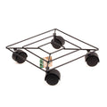 Square Plant Pot Mover Wheels Rolling Trolley Metal Stand Garden Plate Flower Plants