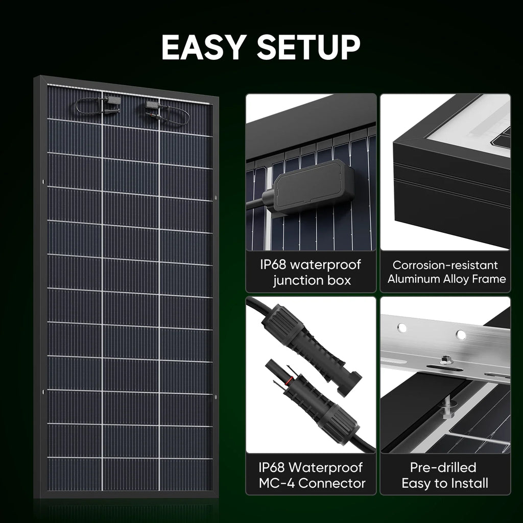 700W 12V Bifacial Monocrystalline Fixed Solar Panel – Caravan RV Off-Grid