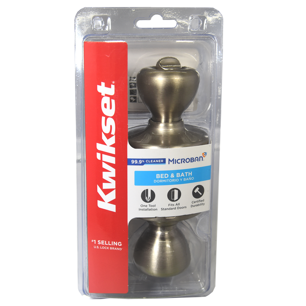 Kwikset 300T-15 CP Privacy Door Knob, Satin Nickel