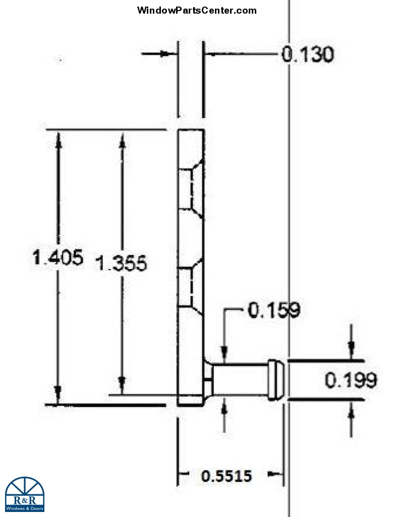 708 - H3  (Concealed Jamb Liner) DH Tilt Pivot Pin