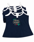 15PK Christmas Singlets Women’s Cotton Cami Tops Merry Xmas Random Sizes Bulk