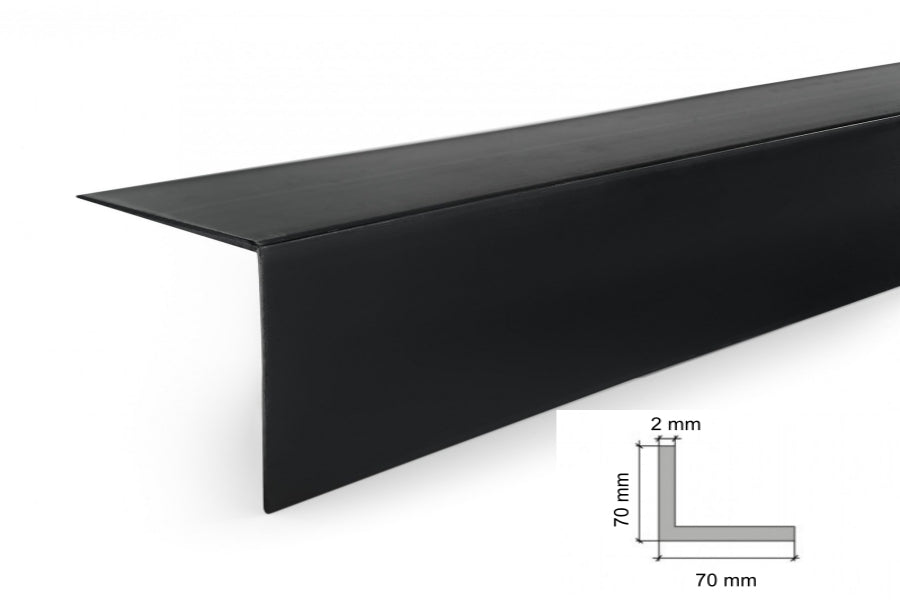 Black PVC Corner Angle Trim – 90° Plastic Edge Protection 70x70  