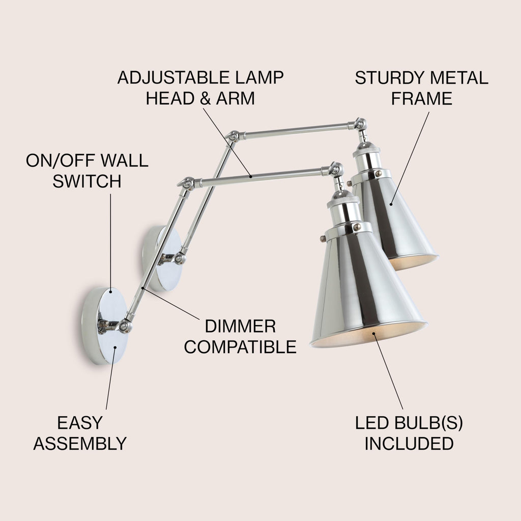 Open Box - JONATHAN Y Lighting JYL7460A-SET2 - Wall Sconces Indoor Lighting