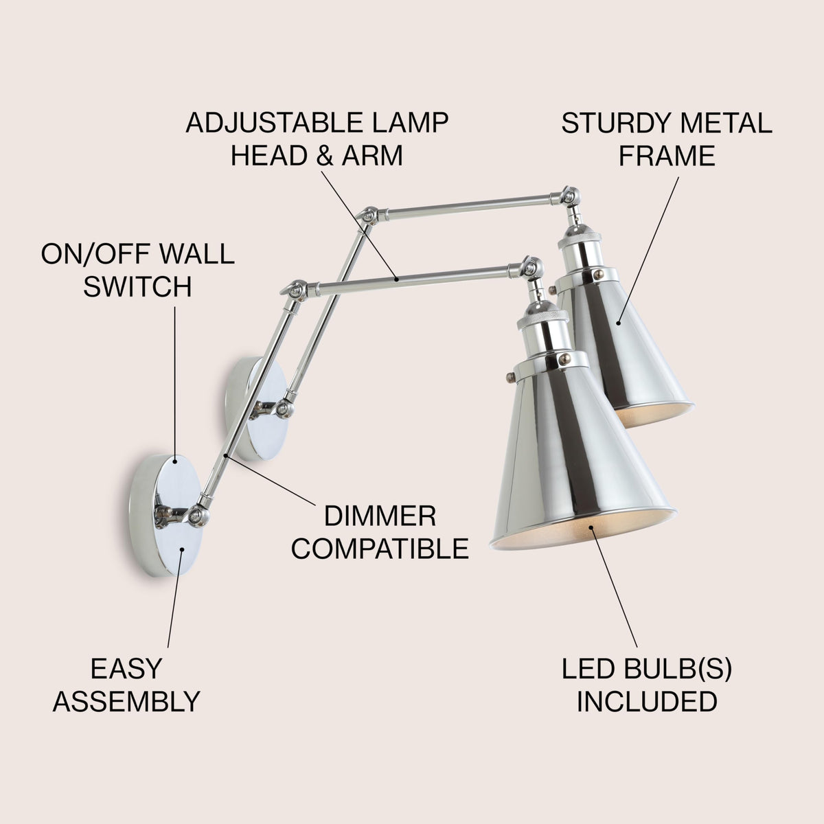 Open Box - JONATHAN Y Lighting JYL7460A-SET2 - Wall Sconces Indoor Lighting
