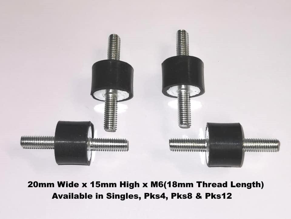 TSEC710-201555 M6 Anti-Vibration Rubber Mount – 20mm x 15mm Bobbin Mount (55 Shore)