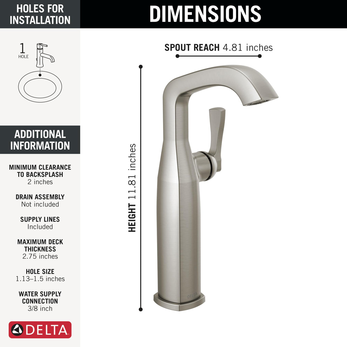 Open Box - Delta 776-SS-PR-DST - Bathroom Sink Faucets Faucet