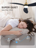52 Inch Modern Smart Propeller Ceiling Fan with Dimmable LED Light and Remote & APP Control, 6-Speed Reversible Ceiling Fan
