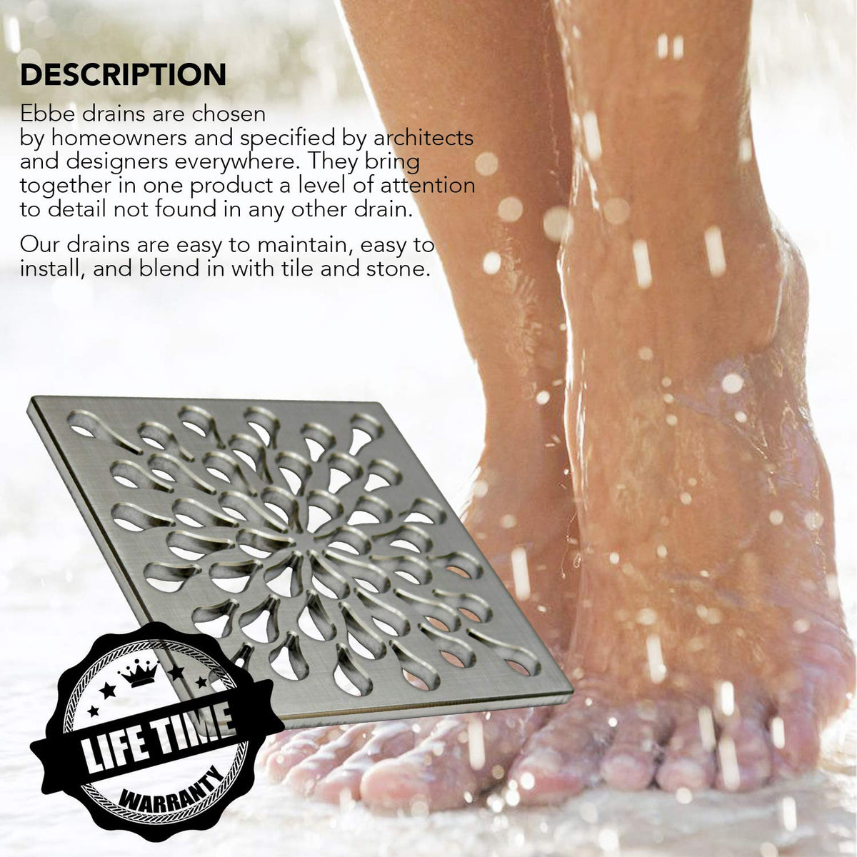 Open Box - Ebbe America E4805-BN - Shower Drains Shower Accessories