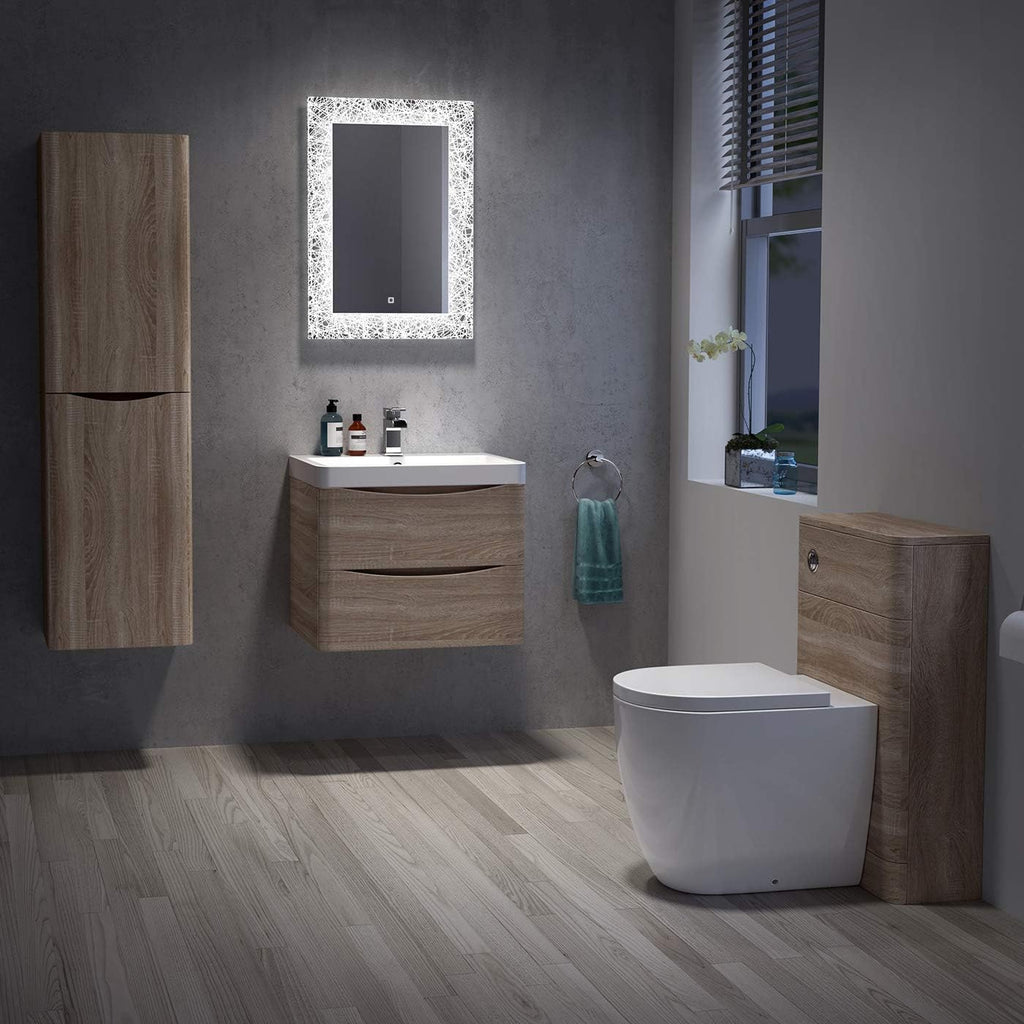 Solstice Touch Sensor LED Illuminated Mirror with Demister Pad - 500mm x 700mm