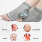 3 PAIRS Silicone Heel Socks Grey Moisturising Gel Cracked Heel Repair Foot Care