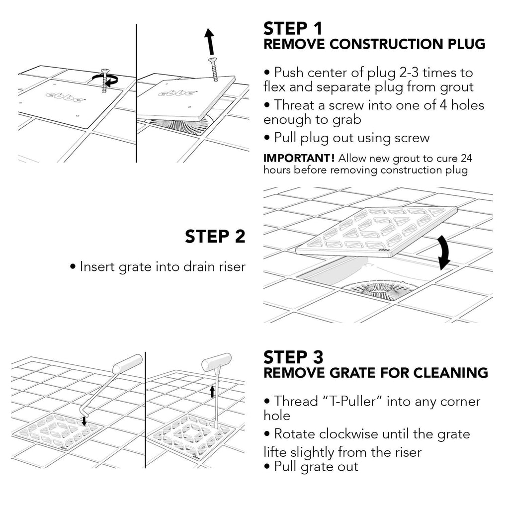 Open Box - Ebbe America E4803-PC - Shower Drains Showers