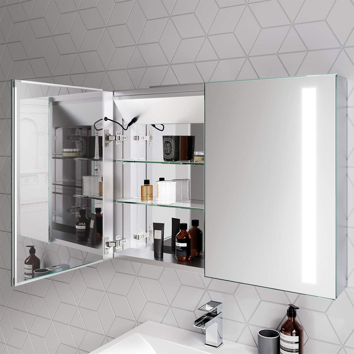 Astrid  2 Door LED Illuminated Mirror Cabinet - 800mm x 600mm