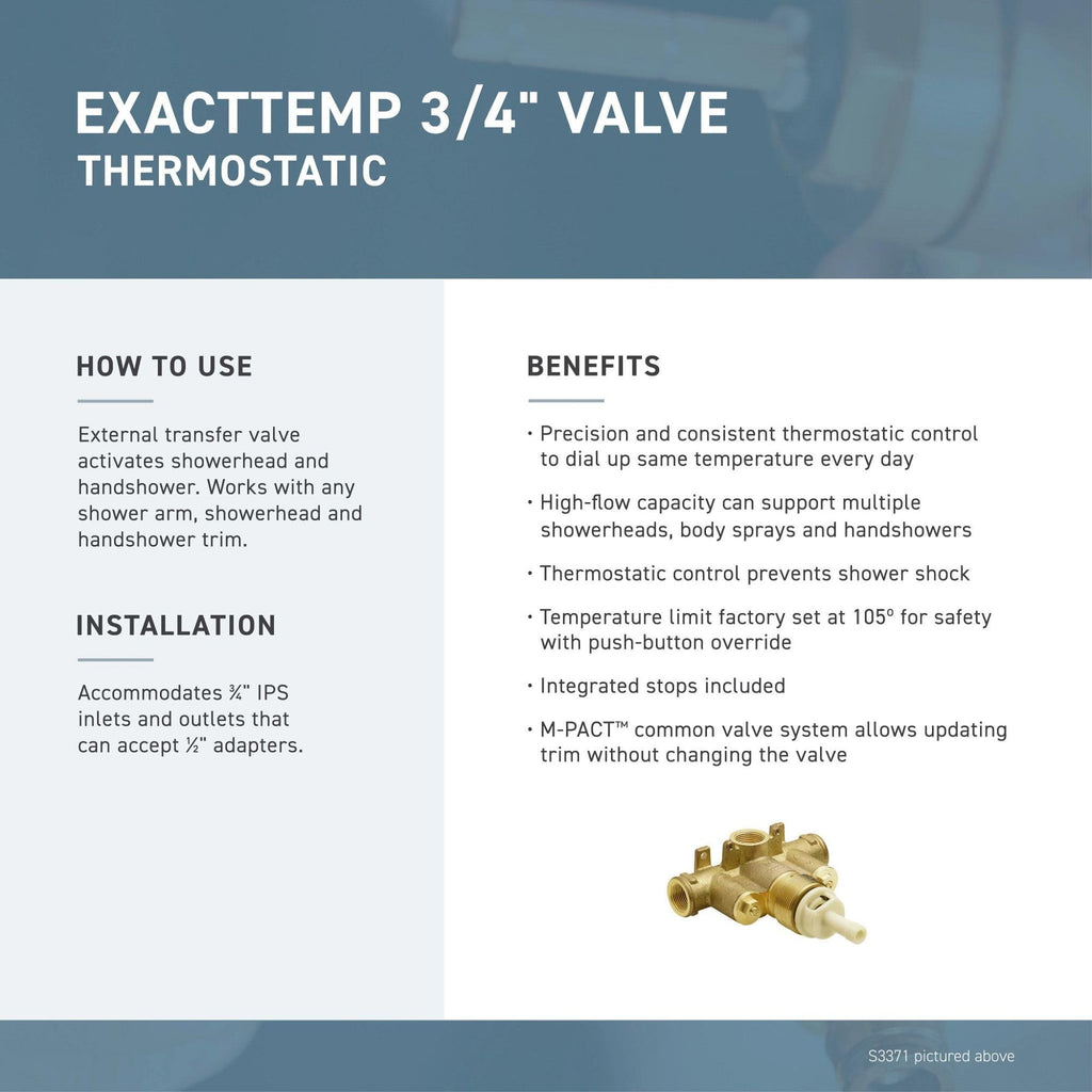 Open Box - Moen TS3411BN Single Handle ExactTemp Thermostatic Valve Trim Only from the ExactTemp Collection (Less Valve)