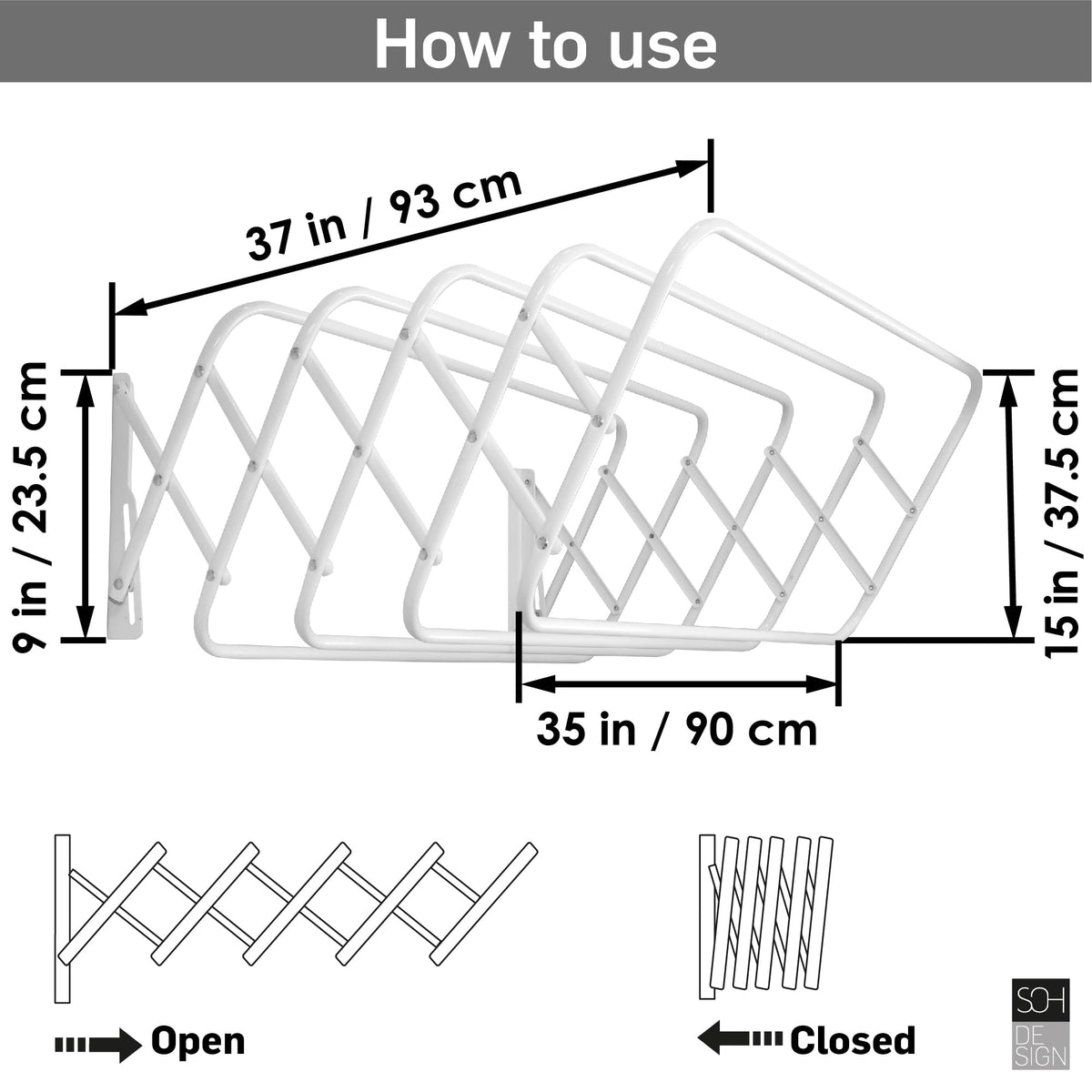 Soh Design F008020 Wall Mounted White 90 Cm 93 Cm 33 Cm