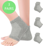 3 PAIRS Silicone Heel Socks Grey Moisturising Gel Cracked Heel Repair Foot Care