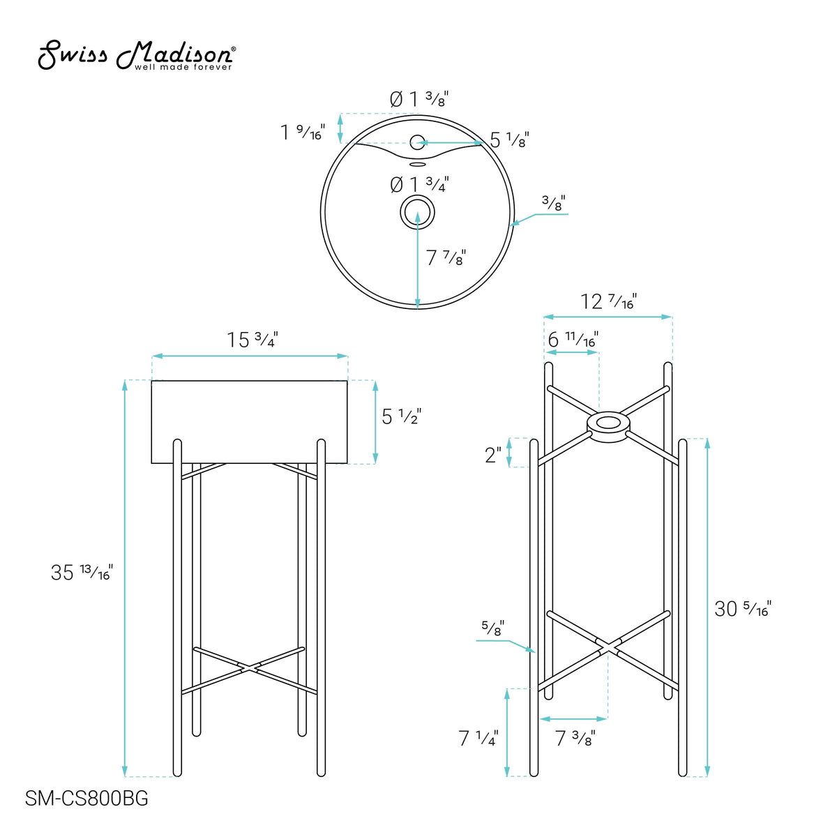 Open Box - Swiss Madison SM-CS800BG - Bathroom Sinks Sinks