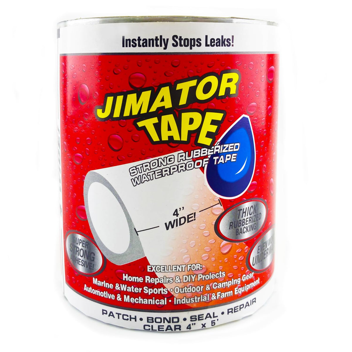 Jimator Tape 4” Waterproof Rubberised Seal Repair Tape | Super Strong Leak Stop Patch