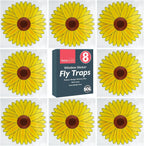 Window Sticker Fly Traps Sunflower Design | 8-16 Pack