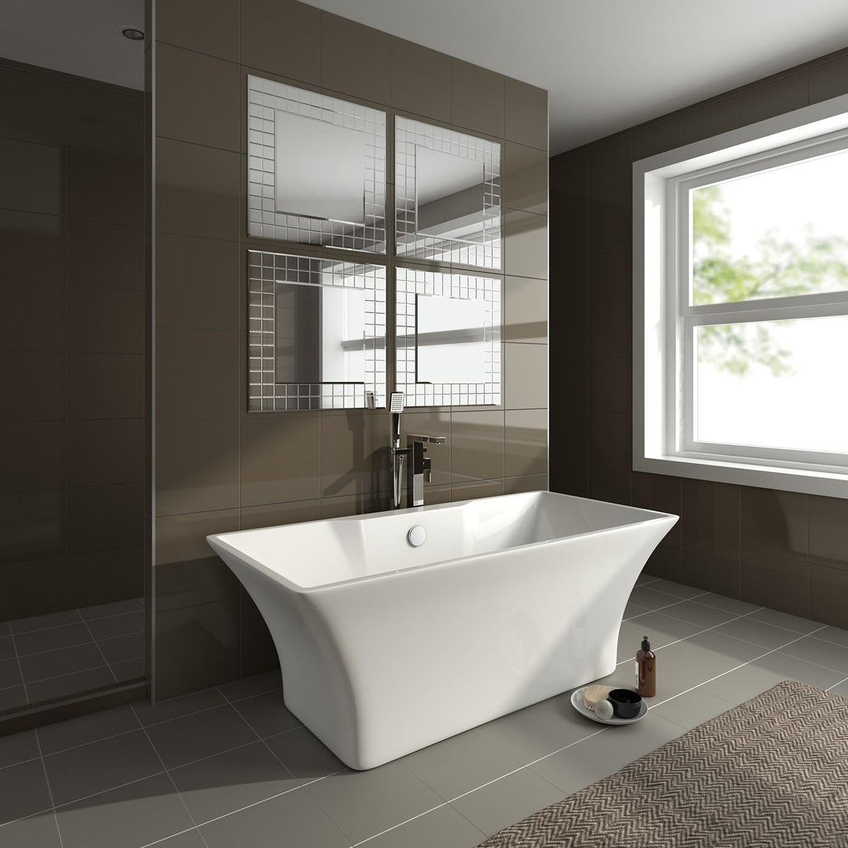 Milan Frameless Designer Non Illumonated Mirror - 600mm x 600mm