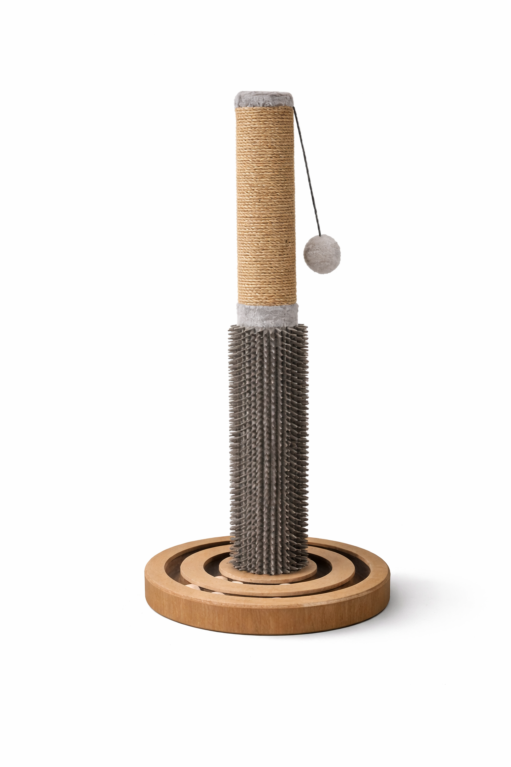 Cat Scratching Post Tree 53.5cm Jute Rope Scratcher w/ Sliding Balls Toy