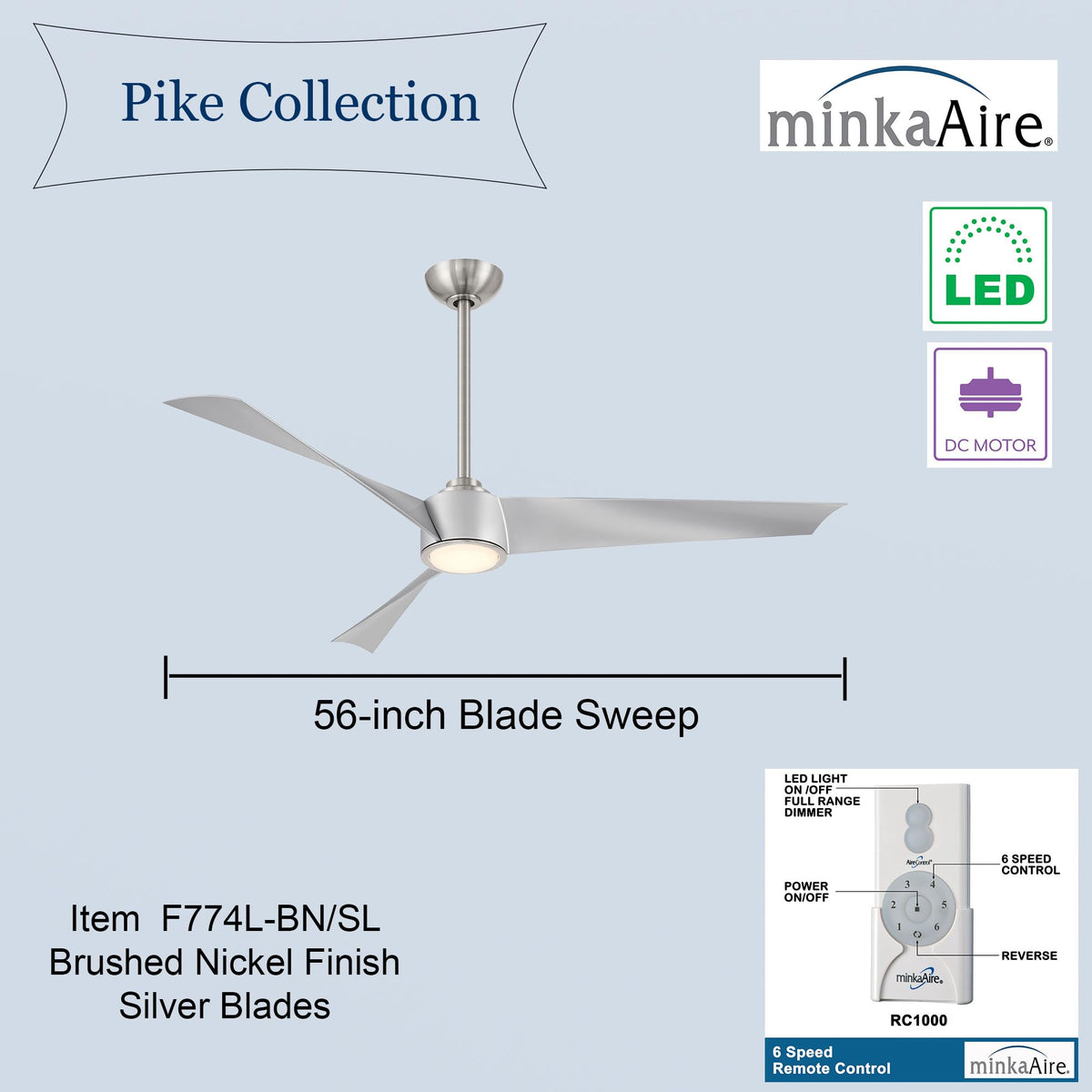 Open Box - MinkaAire F774L-BN/SL - Ceiling Fans Fans