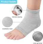 3 PAIRS Silicone Heel Socks Grey Moisturising Gel Cracked Heel Repair Foot Care