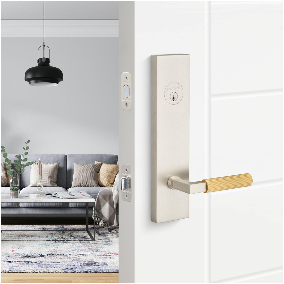 Open Box - Sure-Loc LV307 SB-GRIP SKN SB - Door Lever Combo Packs Door Hardware