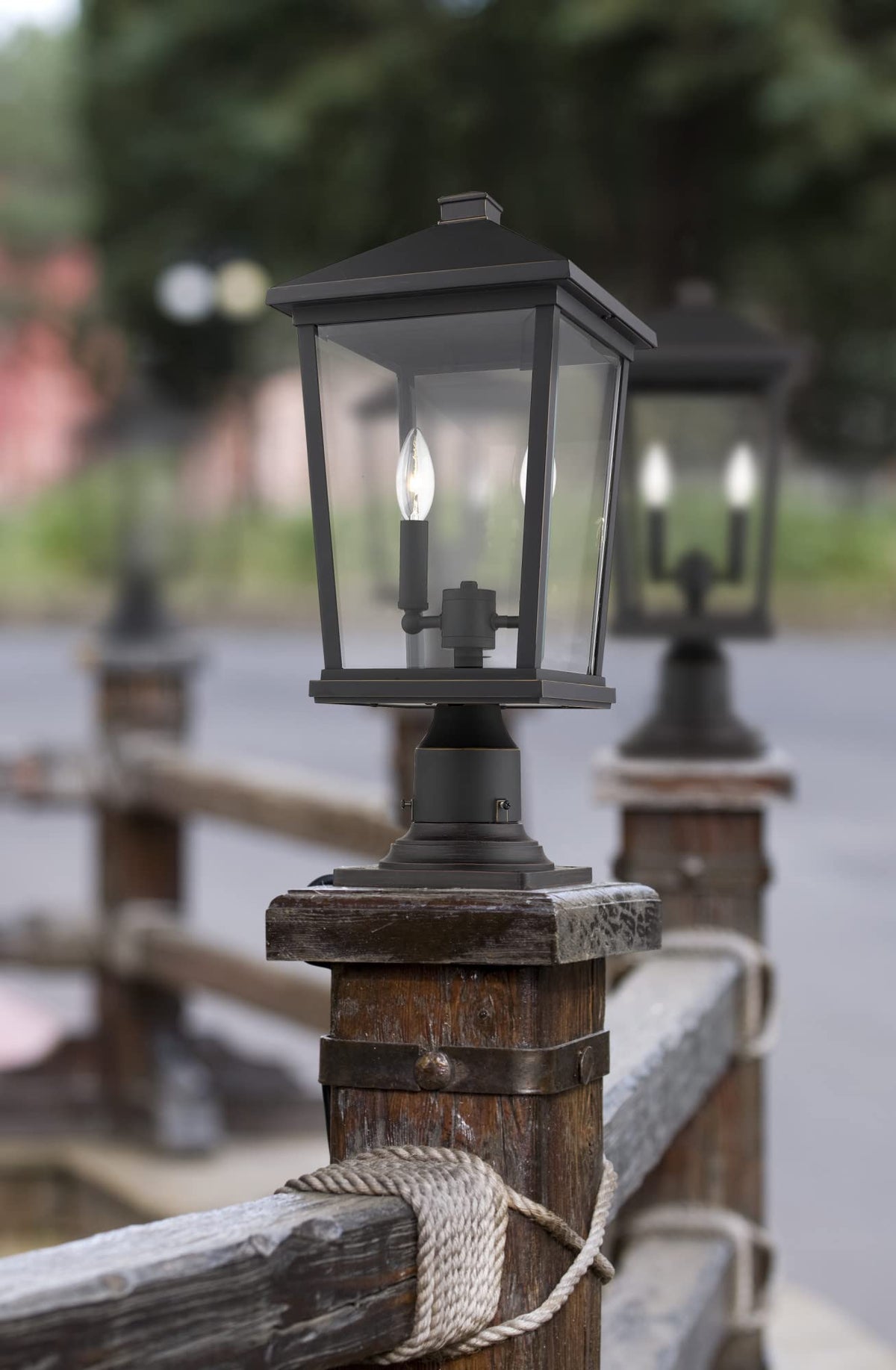 Open Box - Z-Lite 568PHBR-533PM-BK - Post Lights Outdoor Lighting