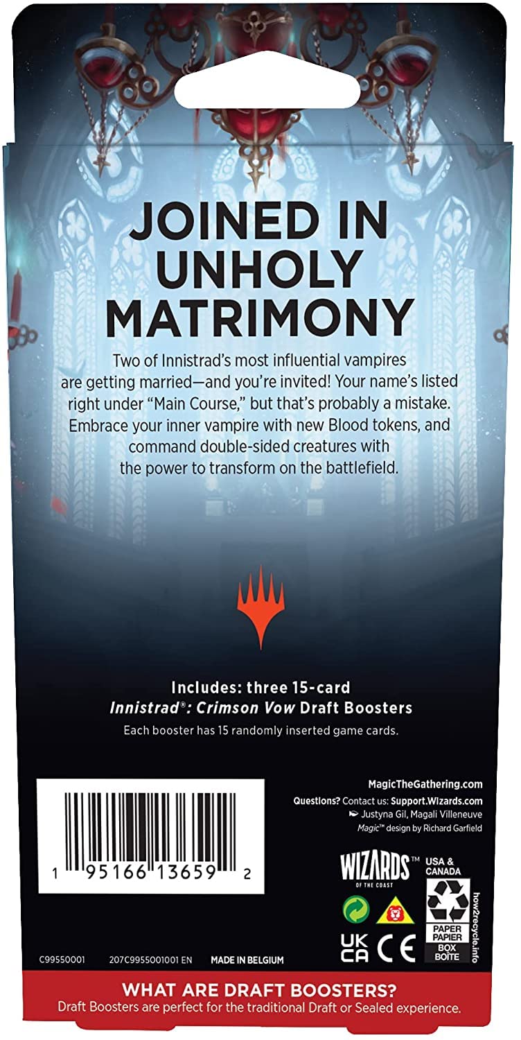 Magic: The Gathering Innistrad: Crimson Vow 3-Booster Draft Pack | 45 Magic Cards