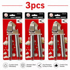 3PCS Stainless Steel Garlic Cracker Garlic Press Crusher Mincer Kitchen Tool Easy Grip