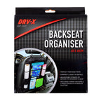 Car Backseat Organiser 60x40cm Drink Holder Mesh Pockets Adjustable Straps Black