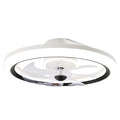 19 Inch Modern Flush Mount Ceiling Fan with LED Light and Remote, 6 Speeds DC Motor Reversible Bladeless Ceiling Fan for Bedroom