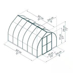 Bella 8 x 12 ft Silver Walk-In Greenhouse Kit with Diffused Polycarbonate Panels
