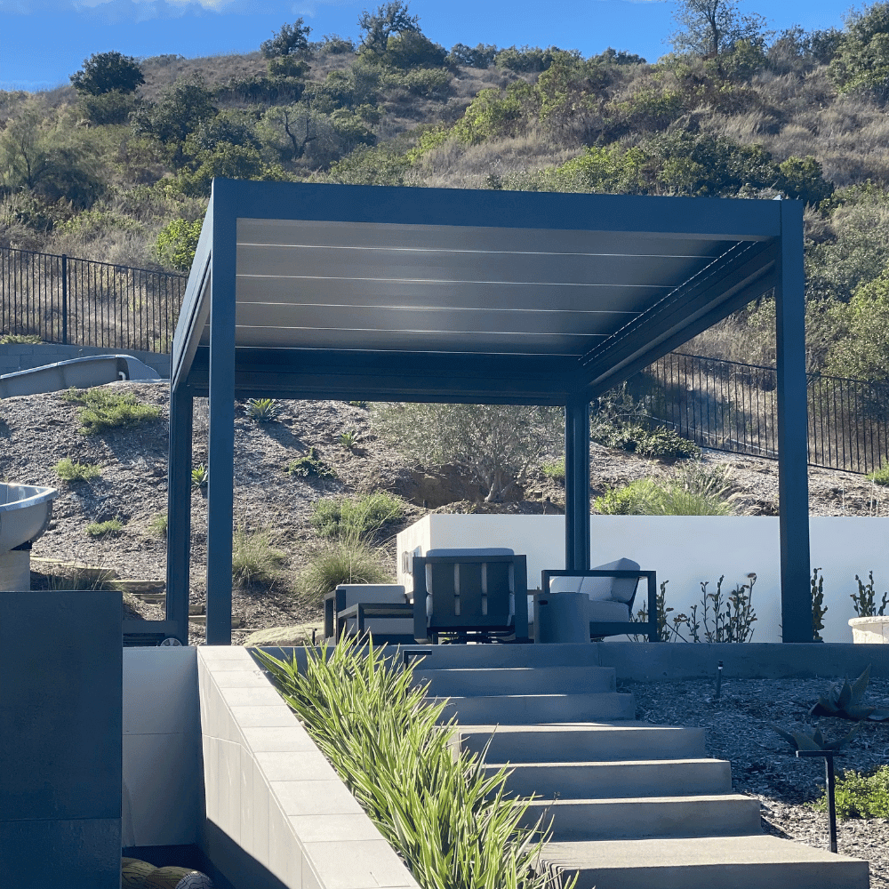Weatherproof Pergola - Motorized Louver w/ Lighting