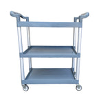 3 Tier Heavy Duty Utility Service Cart Trolley on Wheels Kitchen Office Grey Large