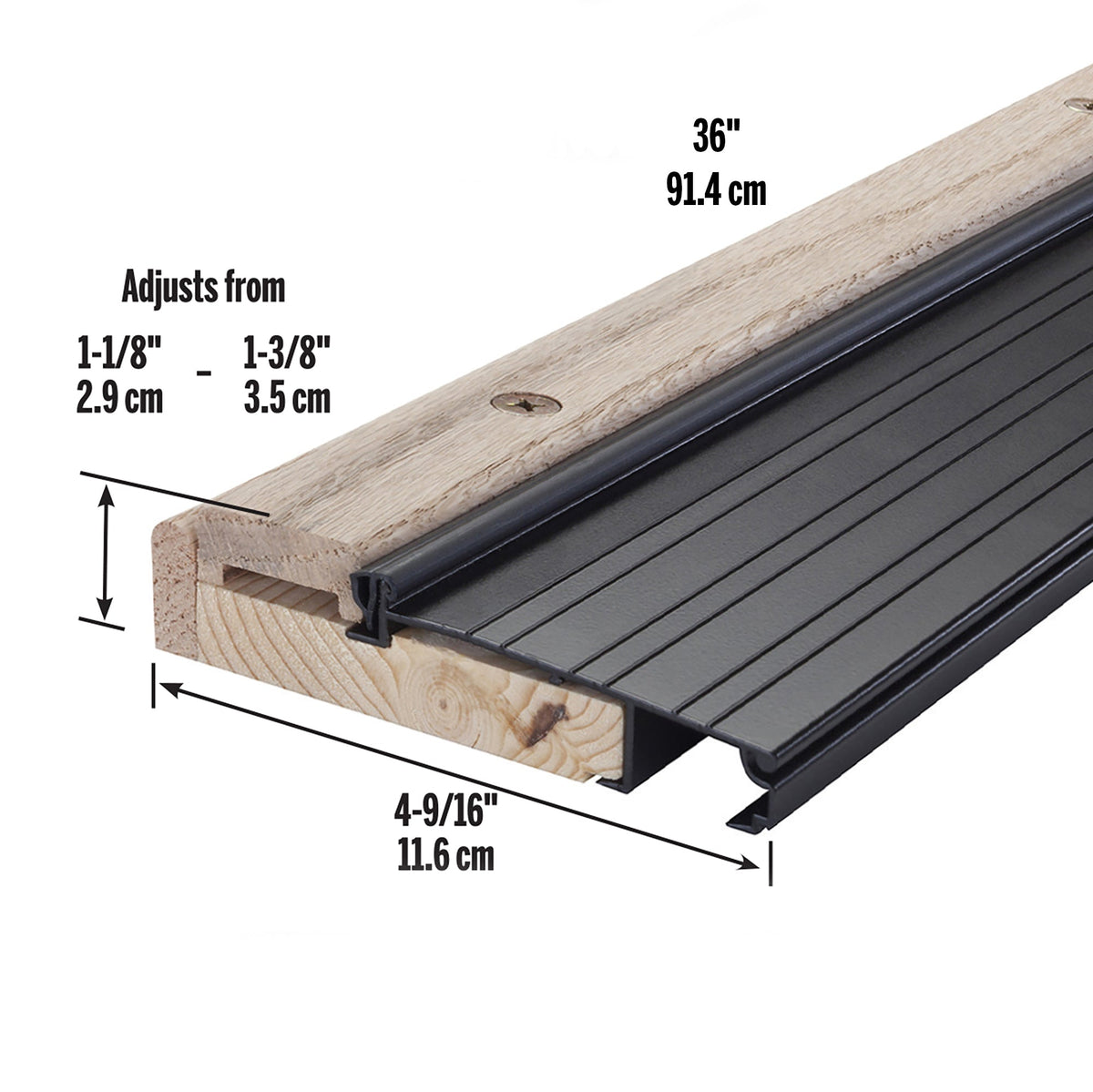 Adjustable Aluminum & Hardwood Threshold