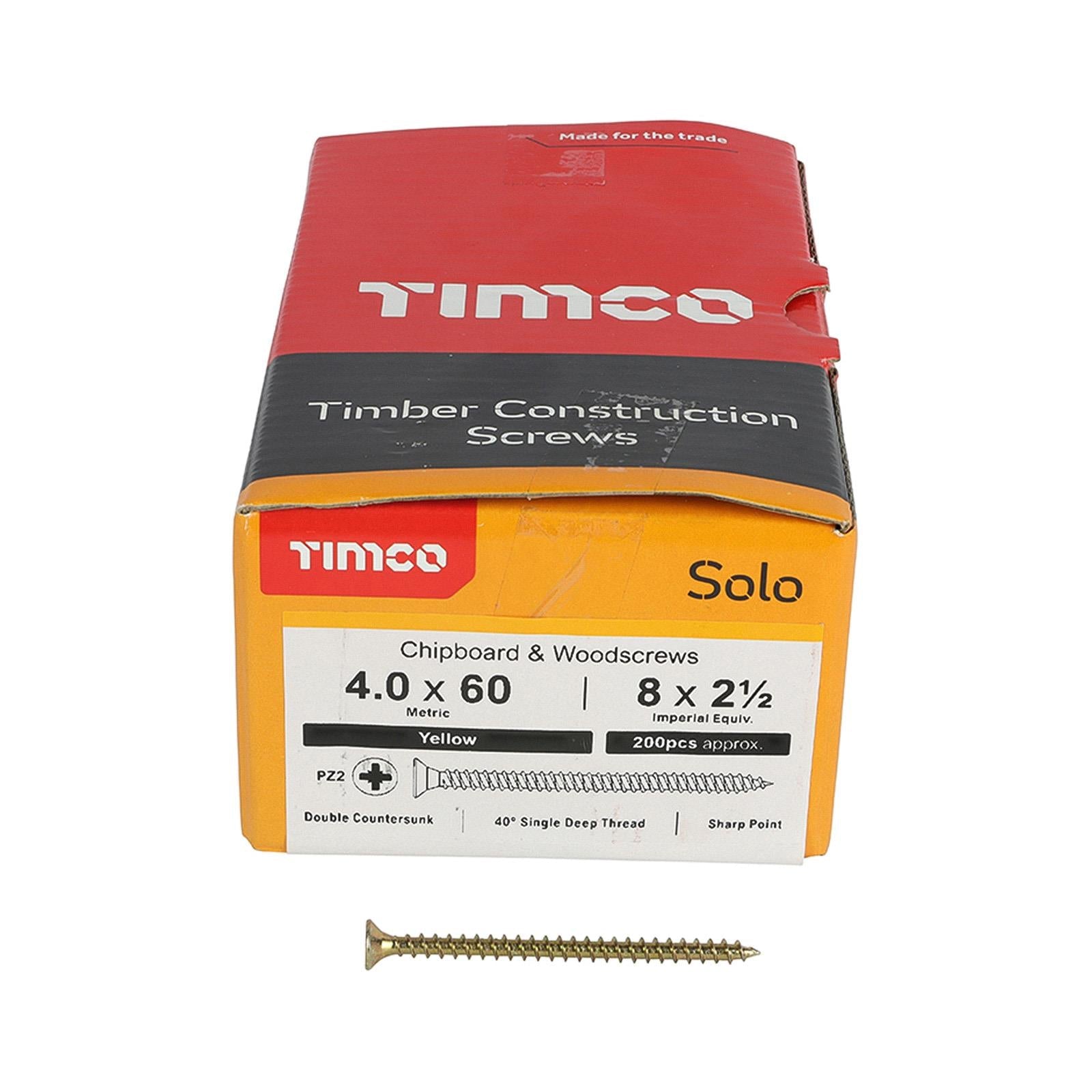 Solo Countersunk Multipurpose Wood Screws