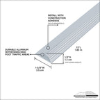 1-3/8 In. X 72 In. Silver Aluminum Carpet Gripper w/o Teeth