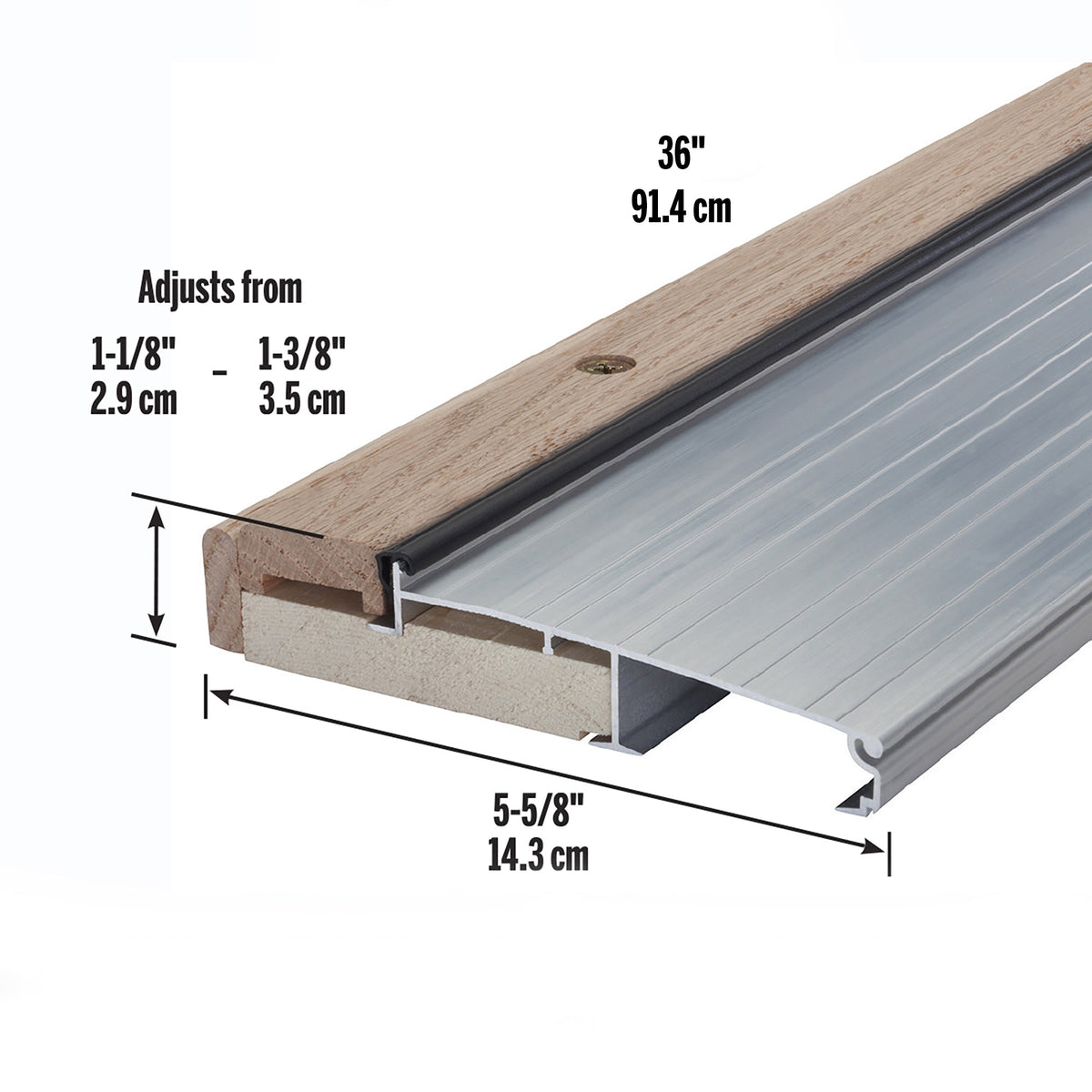 Adjustable Aluminum & Hardwood Threshold