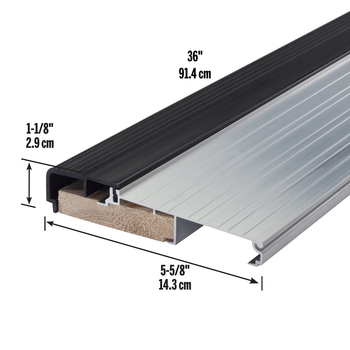 5-5/8 in. x 1-1/8 in. x 36 in. Silver Sill-Type Threshold