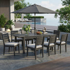 9-Piece Outdoor Dining Set, Extendable Acacia Wood Patio Table