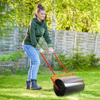 20" Heavy Duty Lawn Roller, Filled with 11 Gal Water/136 Lbs Sand, Red