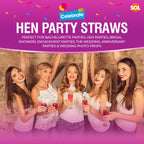 Team Bride Hen Party Straws | Rose Gold Paper Drinking Accessories | 12 Pack
