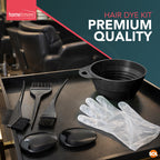 Hair Dye Kit Mixing Bowl Brush Gloves | 7 Pack