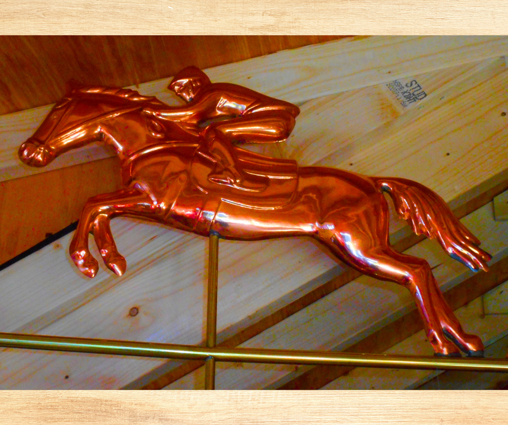 JUMPING HORSE & RIDER WEATHERVANE