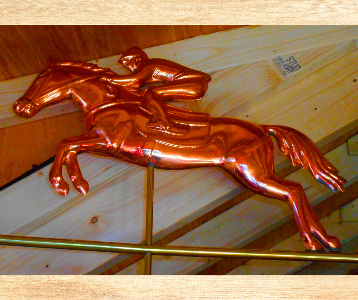 JUMPING HORSE & RIDER WEATHERVANE