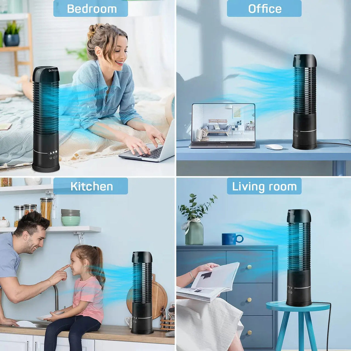 Dr. Prepare 16" Portable Oscillating Tower Fan