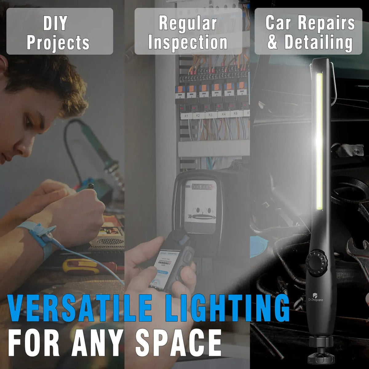 Dr. Prepare LED Work Light, 700 Lumens Rechargeable Work Light