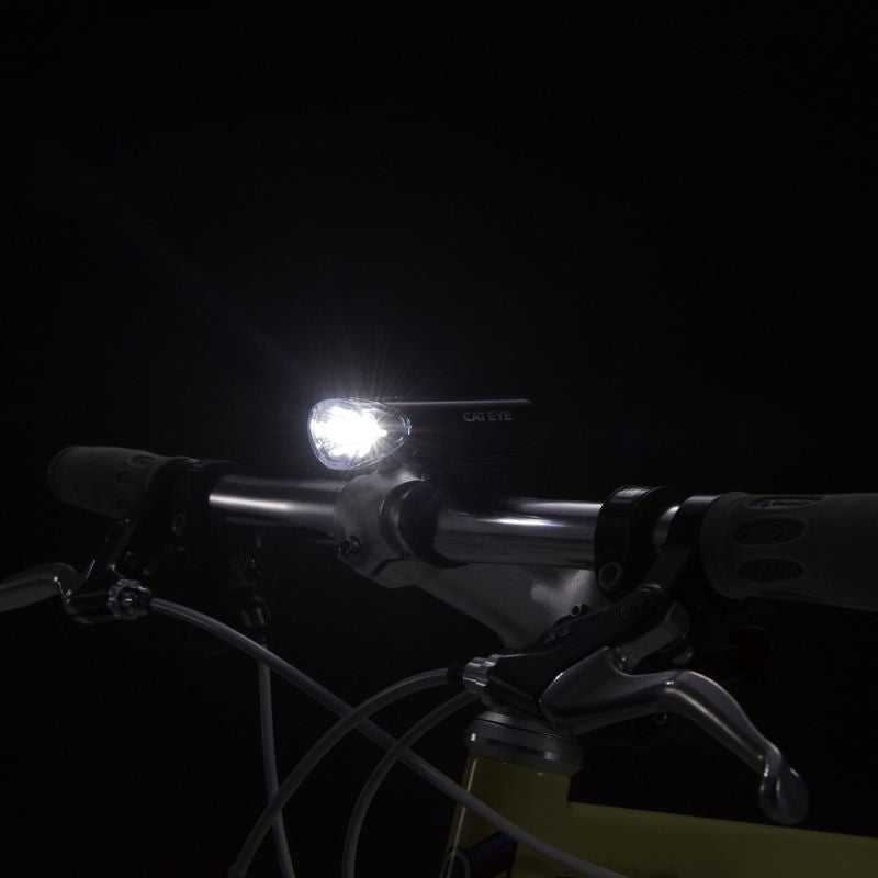 Cateye EL135 Front Light & Orb 5 Rear Light Set
